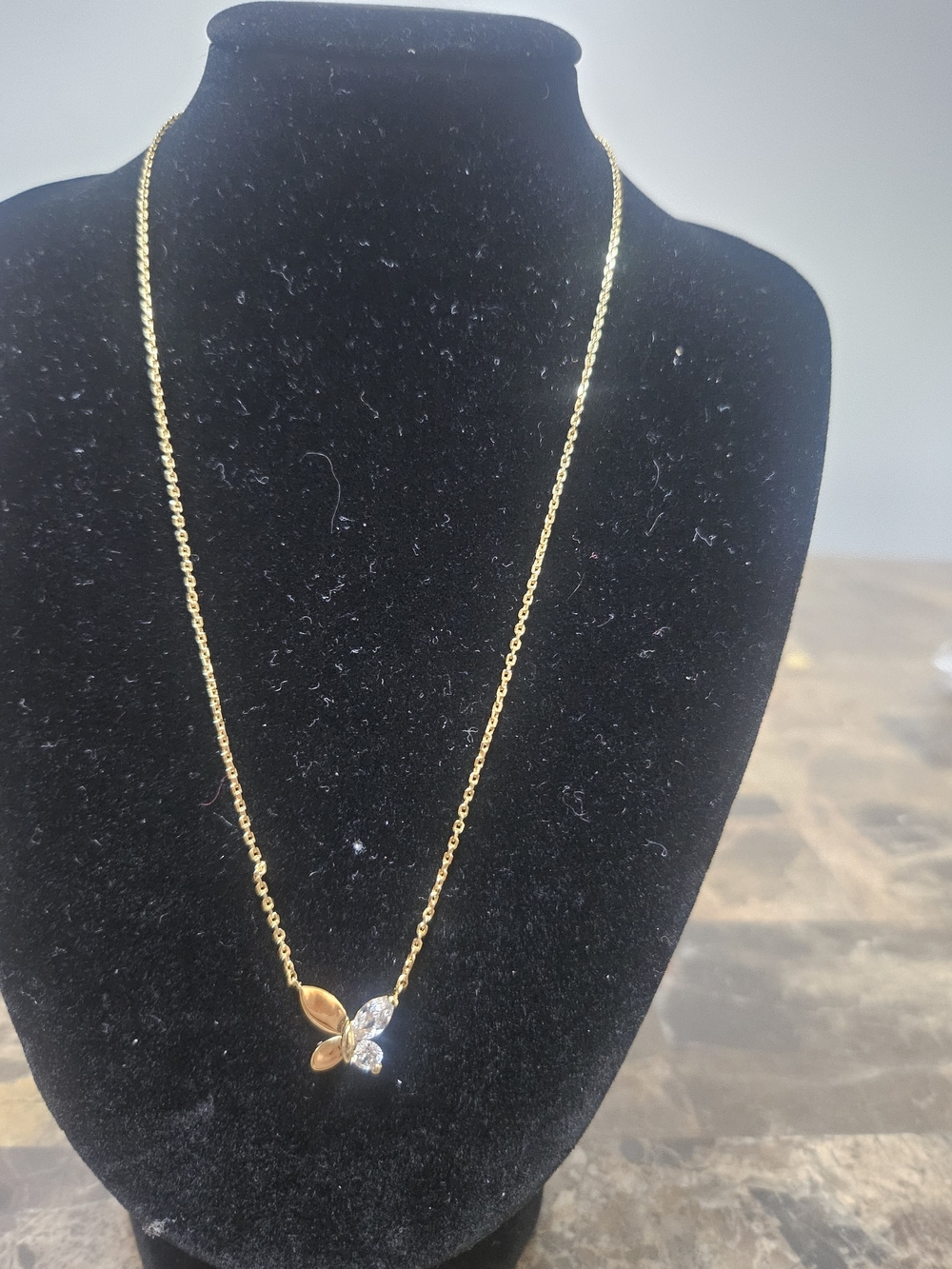 kate spade Gold Butterfly Pendant Necklace with Crystal Wing